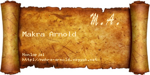 Makra Arnold névjegykártya